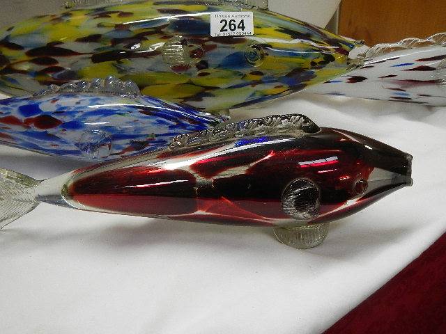 Four end of day glass fish. - Image 2 of 3