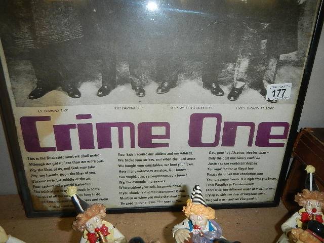 A framed and glazed 'Crime One' poster. - Image 2 of 2
