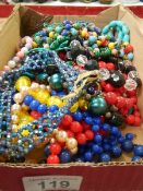 A mixed lot of various coloured stone and bead necklaces