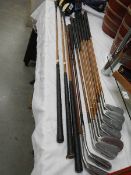 A collection of vintage 'Arthur Ross' Carnoustie golf clubs including George Nicoll & Gibson's of