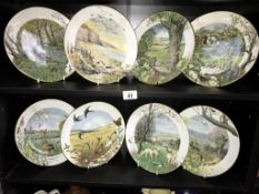 8 Royal Worcester woodland collectors plates