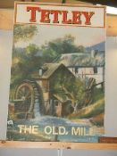 An original large metal Tetley 'The Old Mill' pub sign,