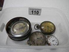 A quantity of old pocket watches a/f ****Condition report**** Silver wristwatch