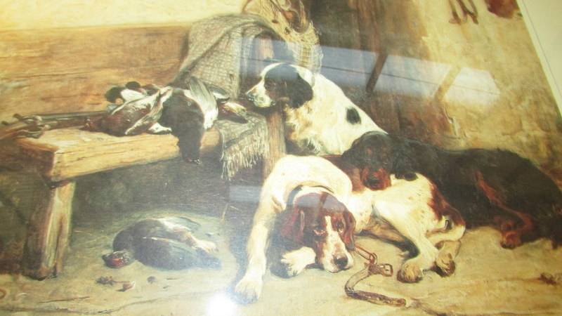 A framed and glazed print of 'gundogs with the days bag' by John Sargent Noble - Image 2 of 3