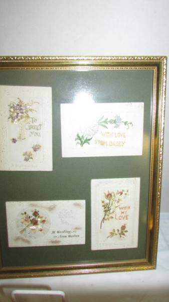 Eleven WW1 silk postcards in 3 frames - Image 4 of 4