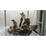 Large figurine of farmer and sheep a thoughtful moment by Sherratt and Simpson (Top loose from