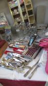 A mixed lot of cutlery, some boxed etc.