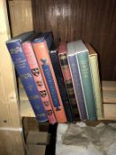 Eight Folio Society books including The Hundred Year War, The Twelve Caesers etc.