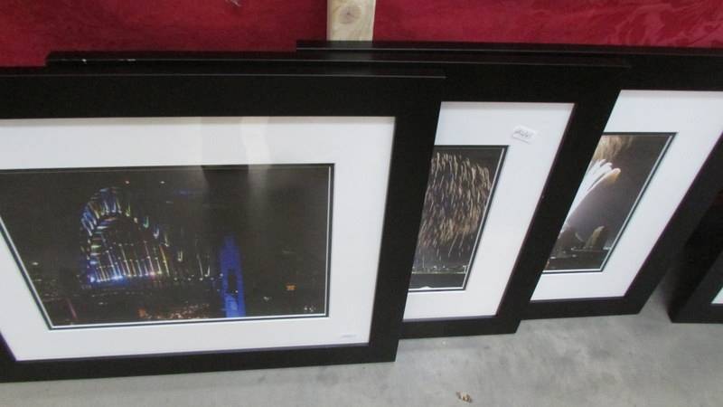 Six framed and glazed pictures of New Year's Eve fireworks in Australia in good frames. - Image 2 of 3