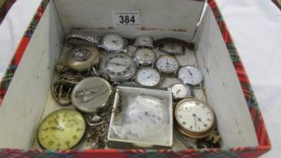 A quantity of vintage pocket and wrist watches including Sekonda, railway pocket watch etc., a/f.