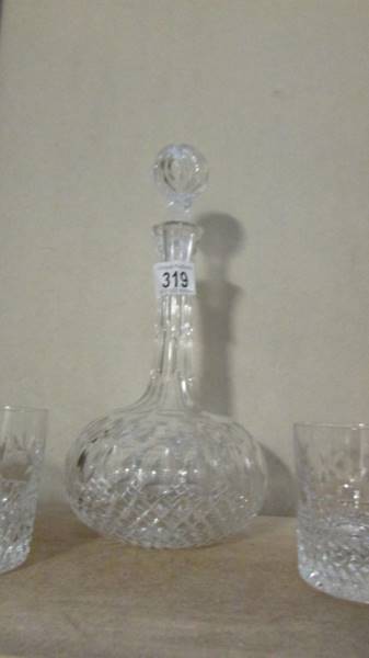 A cut glass decanter and 6 whisky glasses - Image 2 of 2