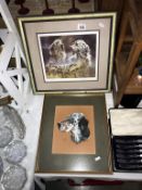 Two framed and glazed prints of English Setters.