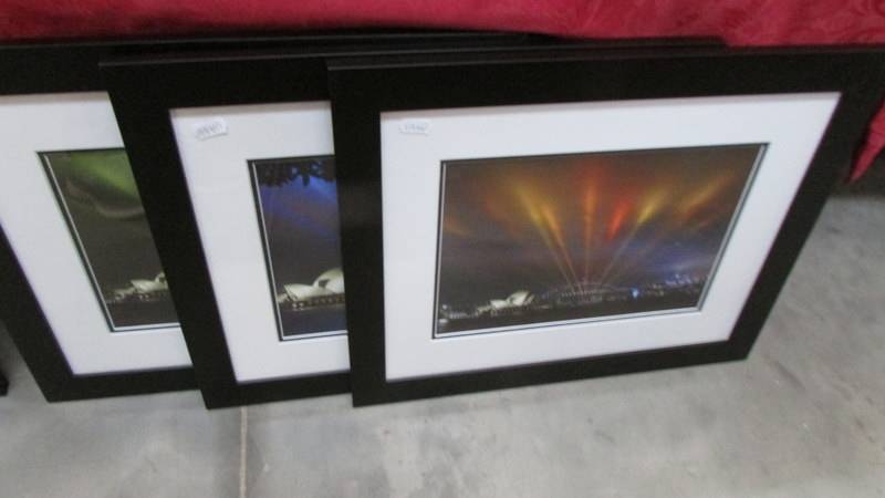 Six framed and glazed pictures of New Year's Eve fireworks in Australia in good frames. - Image 3 of 3