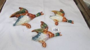 Three Beswick wall mounting ducks. ****Condition report**** No visible damage.