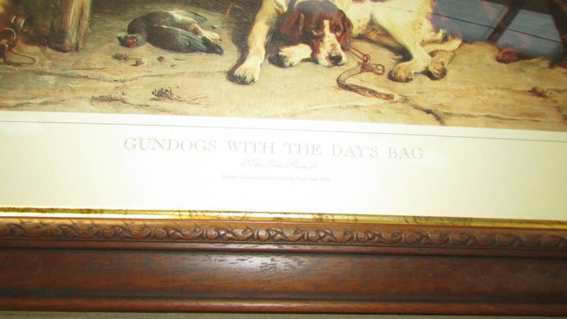 A framed and glazed print of 'gundogs with the days bag' by John Sargent Noble - Image 3 of 3