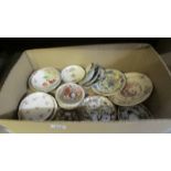 A box of antique and vintage plates etc.