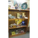 A good selection of pub memorabilia including ashtrays, jugs, Heinekin clock,