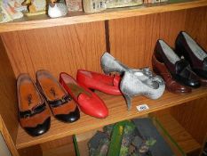 Five pairs of vintage ladies shoes.