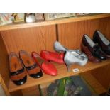 Five pairs of vintage ladies shoes.