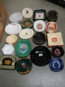 A box of assorted pub ashtrays. (Collect only)