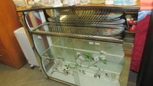 A 1950's sliding door china cabinet. (Collect only)