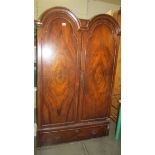 A small mahogany wardrobe with arched doors. (Collect only)