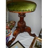 A Victoran mahogany piano stool. (Collect only)