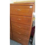 A tall five drawer chest, (Collect only)