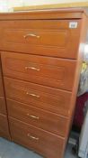 A tall five drawer chest, (Collect only)