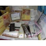 A good lot of art materials including drawing pads, paints, brushes etc.,