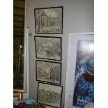 A set of four prints depicting scenes of Australia signed Cedric Emanuel.