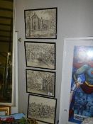 A set of four prints depicting scenes of Australia signed Cedric Emanuel.