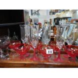 A mixed lot of glass including champagne flutes. (Collect only)