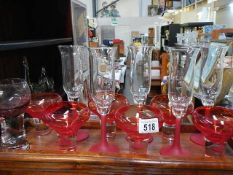 A mixed lot of glass including champagne flutes. (Collect only)