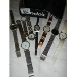 A mixed lot of wristwatches.