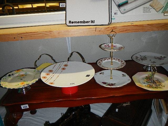 A mixed lot of cake stands.