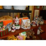 A quantity of Disney Jim Shore figures and other Christmas items.