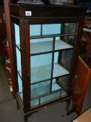 A mahogany display cabinet, a/f.