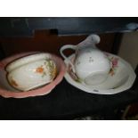 Two basins, a ewer and an a/f chamber pot. (Collect only)