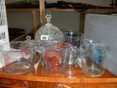 A mixed lot of glass ware including measuring jugs. (collect only)