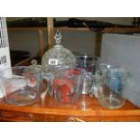 A mixed lot of glass ware including measuring jugs. (collect only)