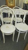 A set of four painted bentwood chairs. (Collect only)