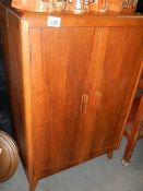 A vintage record cabinet.