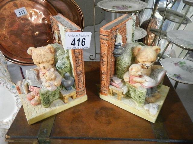 A pair of bear book ends.