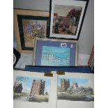 A mixed lot of framed and unframed prints.