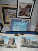 A mixed lot of framed and unframed prints.