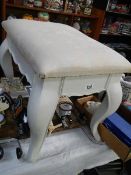 A cream painted dressing table stool. (collect only)