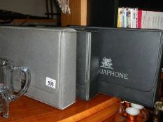 Three cases of Linguaphone tapes.