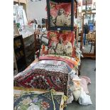 A good mixed lot of cushions, cushion covers, rugs, place mats etc., (collect only)