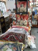 A good mixed lot of cushions, cushion covers, rugs, place mats etc., (collect only)